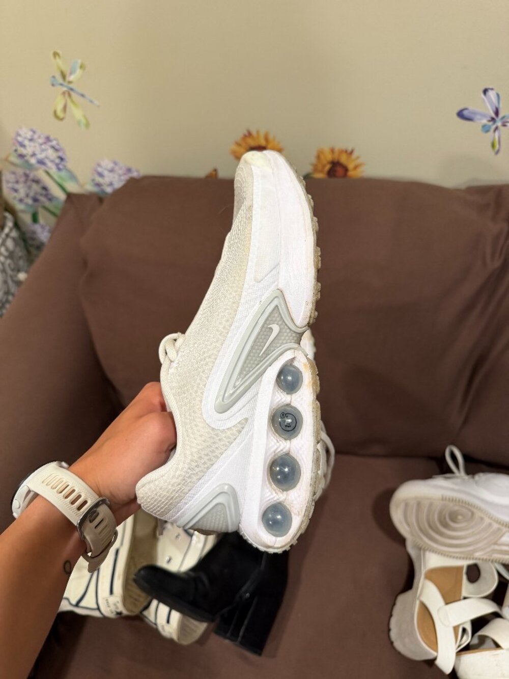 White Nike walking shoes